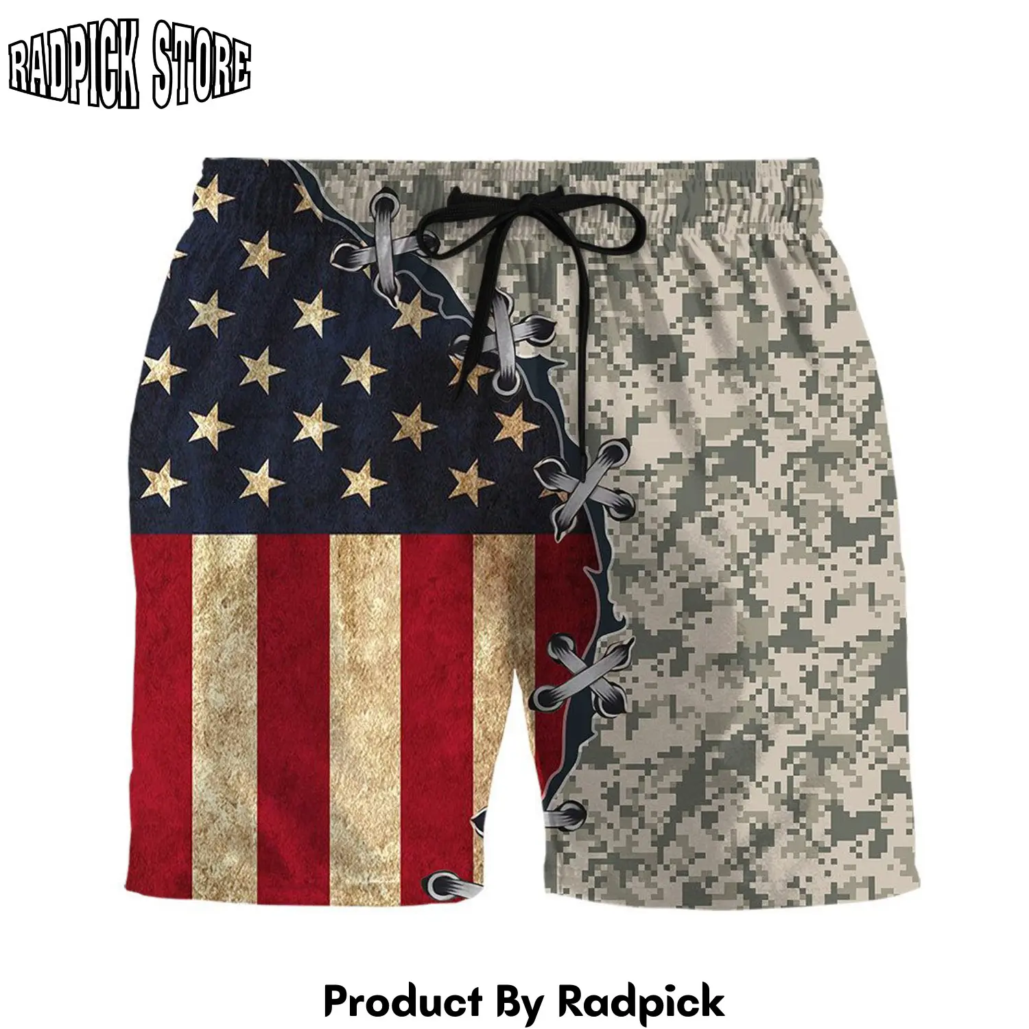 Radpick 3d memorial day veteran honor the fallen custom men shorts rp631359
